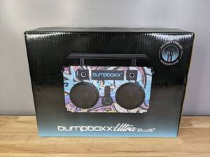 lot 34 image: Brand New Bumpboxx Ultra Plus Bluetooth Speaker Boombox, Wireless Microphone, Rechargeable with Carry Strap - T
