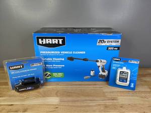 lot 25 image: Brand New HART 20-Volt Cordless Pressurized Vehicle Cleaner Set with Battery & 20V Power Source USB - T