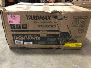YARDMAX 21 in. 170cc 3-in-1 Gas Walk Behind Push Lawn Mower with High Rear Wheels (good condition) review all pictures