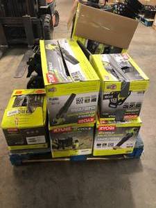 Mixed Lot of assorted Ryobi Tools (in working condition) contains lawn mower, backpack blower, hand held blower etc.) review all pictures