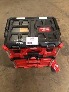 Lot of 2 Milwaukee PACKOUT 22 in. Large Portable Tool Box Fits Modular Storage System In good condition review all pictures