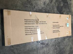 Husky 72 in. Solid Wood Work Surface for Ready-to-Assemble 6 ft. Adjustable Height Workbench (good condition) review all pictures
