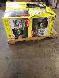 Pallet of 4 assorted Ryobi Gas Backpack Blowers 2 cycle (working condition) review all pictures