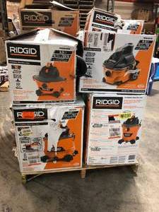 Mixed Pallet of Assorted Ridgid Shop Vacs (various models and conditions) review all pictures
