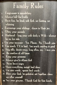 Family Rules Sign