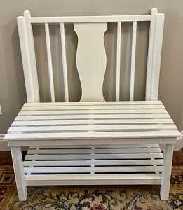 Cute Simple White Wooden Bench