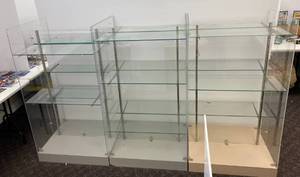 Large glass retail shelving