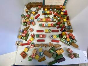 Vintage wooden letter blocks