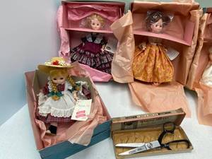 Group of Madame Alexander dolls and Pinking Shears