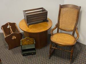 Rocker  End Table Magazine Racks and small shelf