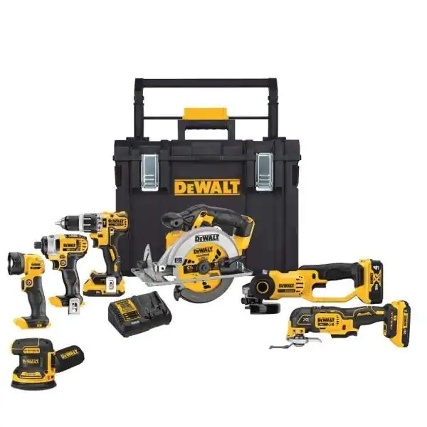 NEW- DEWALT 20-Volt MAX Cordless Combo Kit (7-Tool) with ToughSystem Case, (1) 20-Volt 4.0Ah Battery & (2) 20-Volt 2.0Ah Batteries