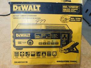 DEWALT 30 Amp Automotive Portable Car Battery Charger with 80 Amp Engine Start and Alternator Check