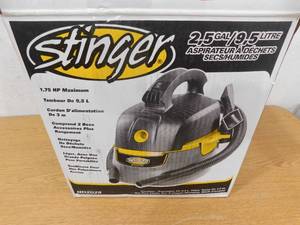 Stinger 2.5 Gal. 1.75-Peak HP Compact WetDry Shop Vacuum with Filter Bag, Hose and Accessories