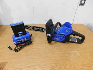 Shop Kobalt  Kobalt Gen4 40-volt 14-in Brushless Cordless Electric Chainsaw with battery & charger