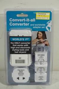 lot 62 image: NEW Convert-It-All Worldwide Voltage Converter Set