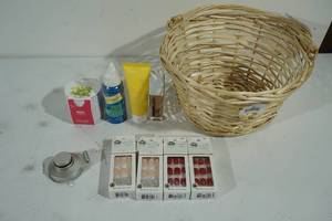 lot 63 image: Woven Basket with Health and Beauty Products
