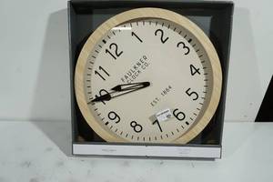 lot 97 image: NEW Threshold Light Wood Finish Wall Clock