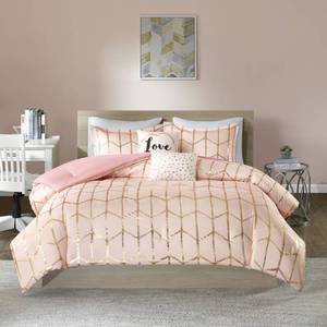 lot 190 image: Intelligent Design Khloe Metallic 5 Piece Comforter Set - FullQueen
