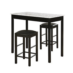 lot 220 image: Linon Tavern Set with Faux Marble Top