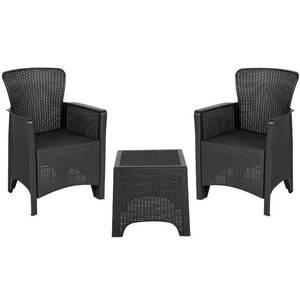 lot 234 image: Flash Furniture Faux Rattan Chair and Side Table Set