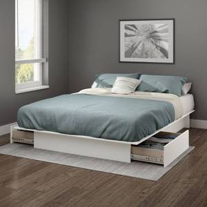 lot 236 image: South Shore Gramercy FullQueen Platform Bed Frame with Drawers