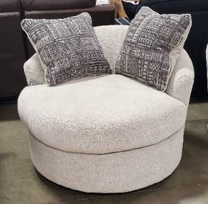 lot 105 image: HOM Furniture - Velso Swivel Chair - Stone