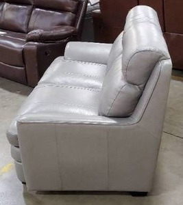 lot 114 image: Abbyson - Cullen Leather Loveseat in Gray