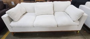 lot 127 image: Abbyson - Violetta Fabric Sofa (Needs cleaning)