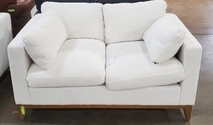 lot 128 image: Abbyson - Violetta Fabric Loveseat (Needs cleaning)