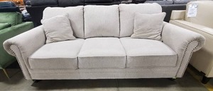 lot 132 image: Abbyson - Ferra Fabric Sofa in cream