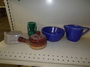 lot 90 image: Vintage Blue Ovenware and more