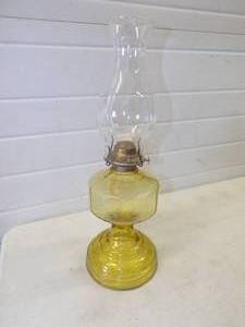 lot 23 image: Antique Gold Kerosene Lamp