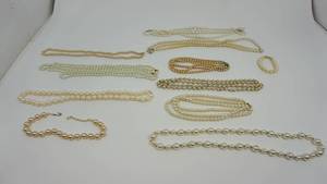 lot 56 image: Different Colors Of Pearl Necklaces & Bracelets