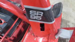 Snapper SR95 Lawn Mower With Bagger and Front Mount Thatcher