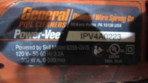 General Wire Power-Vee Pipe Cleaner