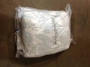 lot 27 image: The Company Store Legends Hotel Stencil Damask Sky Blue Floral Twin Sateen Comforter (good condition) review all pictures