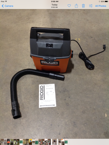 lot 48 image: RIDGID 3 Gal. 3.5-Peak HP Portable WetDry Shop Vacuum with Built-in Dust Pan, Filter, Expandable Hose and Car Nozzle (good condition) review all pictures