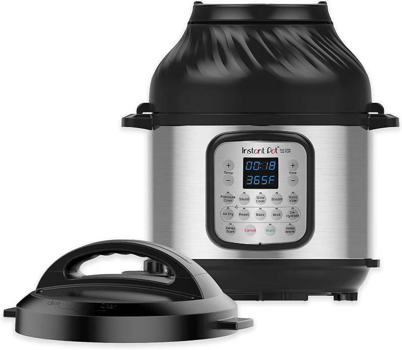 lot 44 image: Instant Pot Duo Crisp Pressure Cooker 11 in 1, 8 Qt with Air Fryer & More