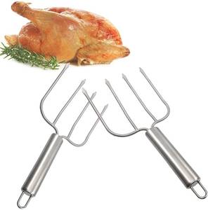 lot 39 image: Gibson Home Broxton 2 Piece Non-Stick Turkey Roaster & Turkey Lifters