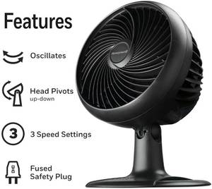 lot 84 image: Honeywell Turbo Force Oscillating Table Fan, HT-906,Black, Medium (Oscillating)