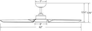 lot 76 image: Roboto Indoor and Outdoor 3-Blade Smart Ceiling Fan 62in Matte Black with Remote Control and Remote Control