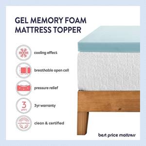 lot 110 image: Best Price Mattress 1.5 Inch Ventilated Memory Foam Mattress Topper, Twin