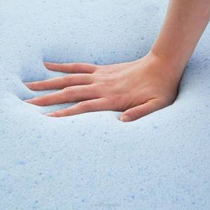 lot 113 image: 2 Inch Gel Infused Memory Foam Mattress Topper, Full, Blue