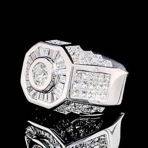 lot 5 image: Gents XXL 7.00 Carat Octagon Diamond Ring Crafted 18k White Gold, 33 GRAMS Check out the Video. $19,500 Retail VIDEO