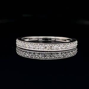 lot 43 image: Everyday Sophistication Sparkling 0.25ctw Diamond Stackable Milgrain Band Ring in 14k White Gold Estate $1,400 Retail VIDEO
