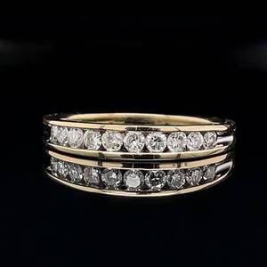 lot 59 image: Elegant Sophistication 0.40ctw Diamond Channel Band Estate Ring in 14k Yellow Gold $1650 Retail