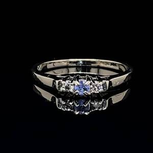 lot 30 image: Endless Elegance Tanzanite & Diamond Ring, 3-Stone Style in White Gold. Perfect for Right or Left Hand.