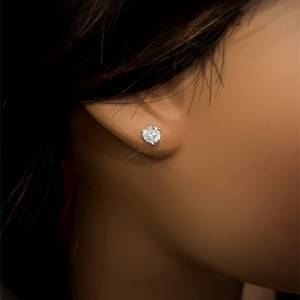 lot 72 image: Platinum Diamond Stud Earring (1) 0.43ct. in 3 Prong Martini Setting, Flattering a for any Woman or Man.