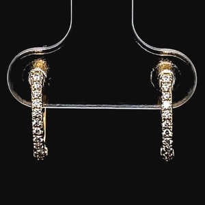 lot 23A image: Brand New Classic Must-Have Slim 0.15ctw Diamond Huggie Hoop Earrings in 14k Yellow Gold, � diameter $1350 Retail