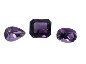 lot 35I image: (3) Group of Amethyst - 11.83 Carats of Natural Brazilian Amethyst Gemstones